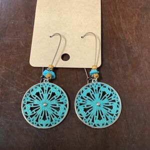 Turquoise Filigree Dangle Earrings